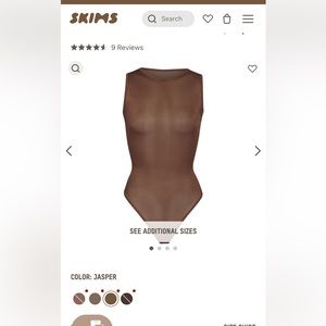 NWT SKIMS Glissenette Crew Neck Bodysuit Jasper Medium